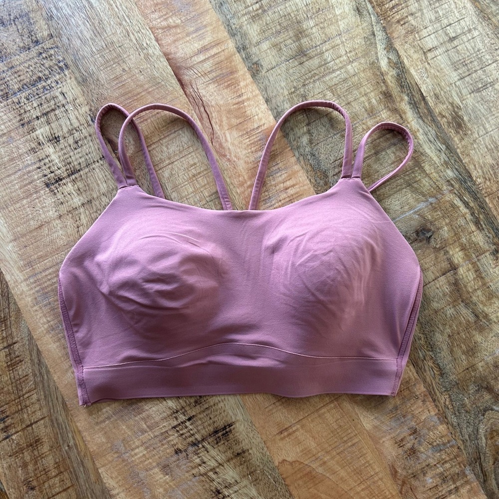 Soma Longline Yoga Sports Bra Mauve Pink Strappy Back Wireless Small